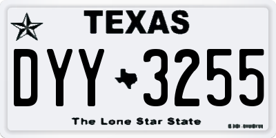 TX license plate DYY3255