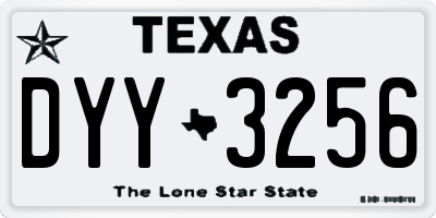 TX license plate DYY3256