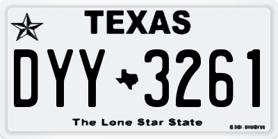 TX license plate DYY3261