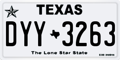 TX license plate DYY3263