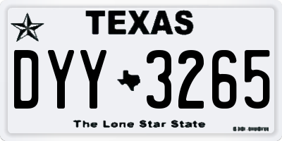 TX license plate DYY3265