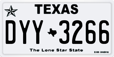 TX license plate DYY3266