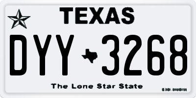 TX license plate DYY3268
