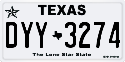 TX license plate DYY3274