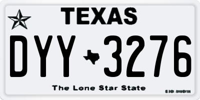 TX license plate DYY3276