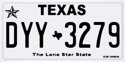 TX license plate DYY3279