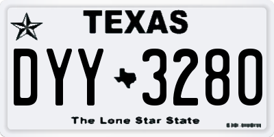 TX license plate DYY3280