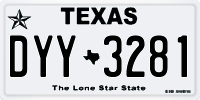 TX license plate DYY3281