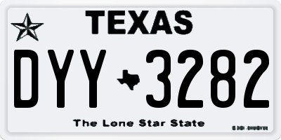 TX license plate DYY3282