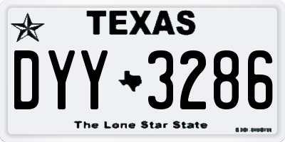 TX license plate DYY3286