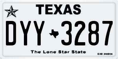 TX license plate DYY3287