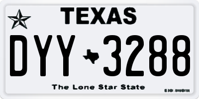 TX license plate DYY3288