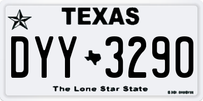 TX license plate DYY3290