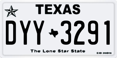TX license plate DYY3291