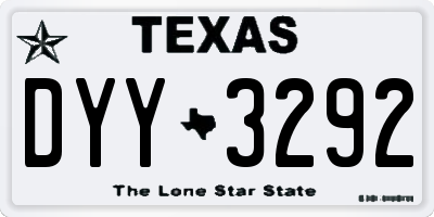 TX license plate DYY3292