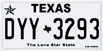TX license plate DYY3293