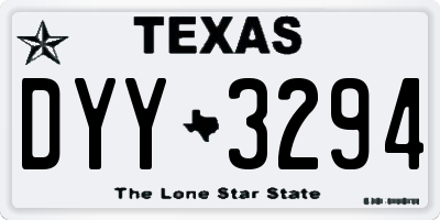 TX license plate DYY3294