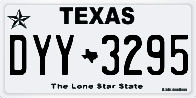 TX license plate DYY3295