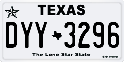 TX license plate DYY3296