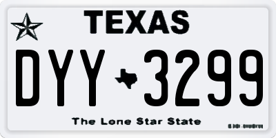 TX license plate DYY3299