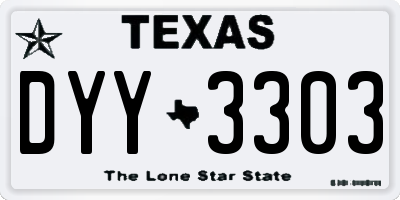 TX license plate DYY3303