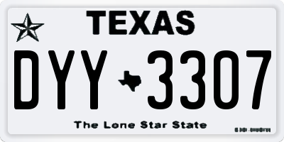 TX license plate DYY3307