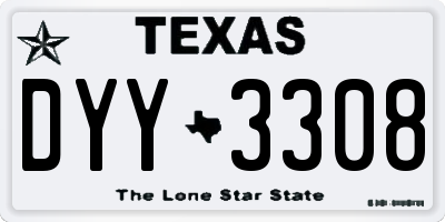 TX license plate DYY3308