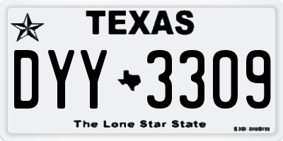 TX license plate DYY3309