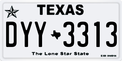 TX license plate DYY3313