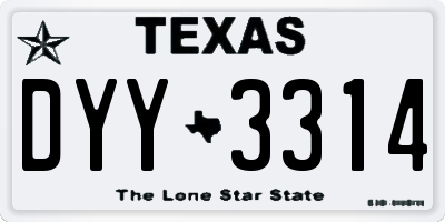 TX license plate DYY3314