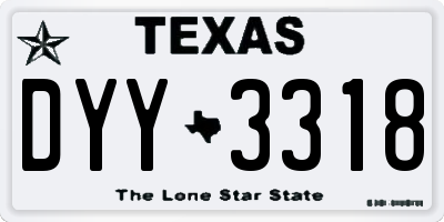 TX license plate DYY3318