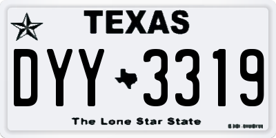 TX license plate DYY3319