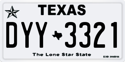 TX license plate DYY3321