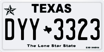 TX license plate DYY3323