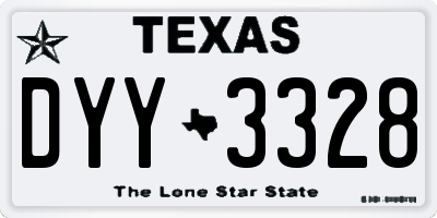 TX license plate DYY3328