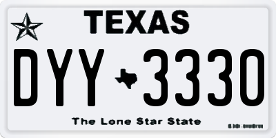 TX license plate DYY3330