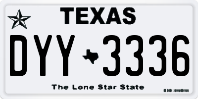 TX license plate DYY3336