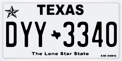 TX license plate DYY3340