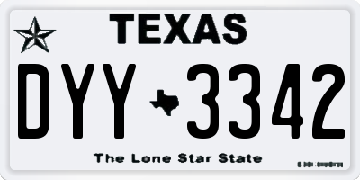 TX license plate DYY3342