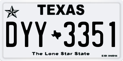 TX license plate DYY3351