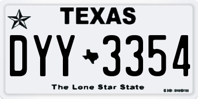 TX license plate DYY3354