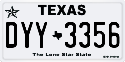 TX license plate DYY3356