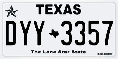 TX license plate DYY3357