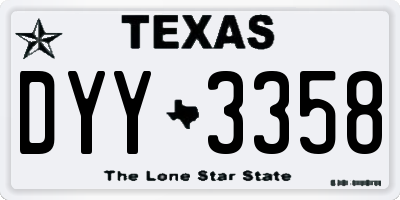 TX license plate DYY3358