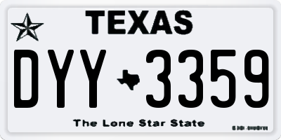 TX license plate DYY3359