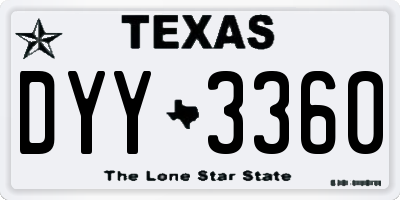 TX license plate DYY3360