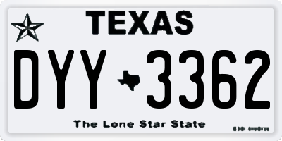 TX license plate DYY3362