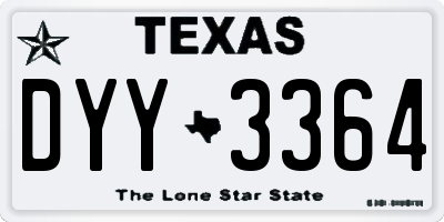 TX license plate DYY3364