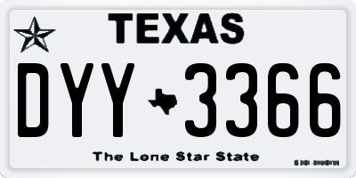 TX license plate DYY3366