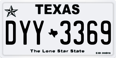 TX license plate DYY3369